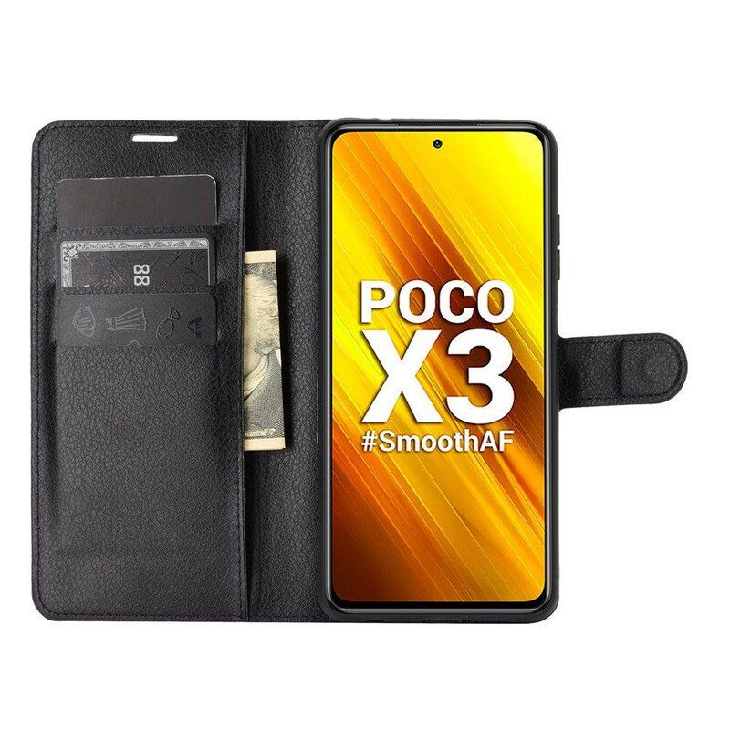 Etui Na Telefon Pokrowce do Poco X3 / X3 Pro / X3 NFC Klasyczna Sztuczna Skóra