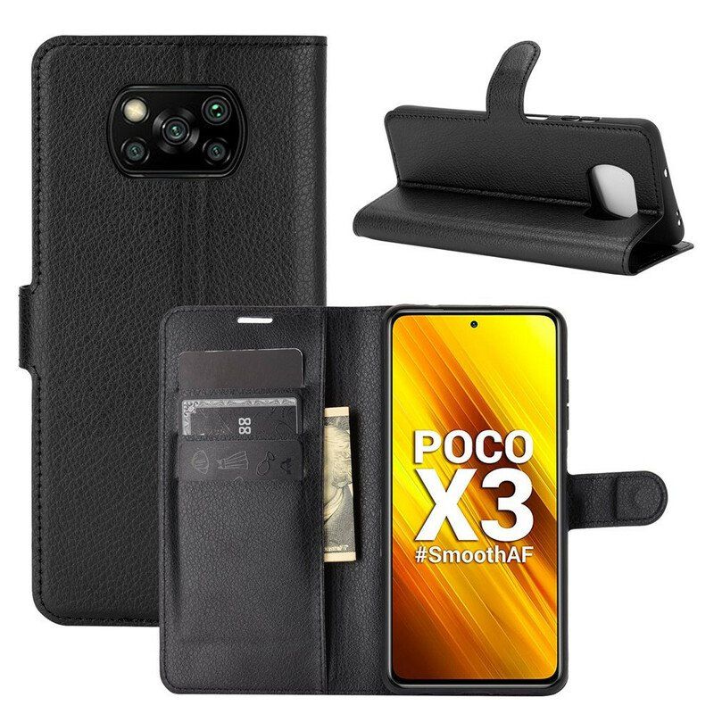 Etui Na Telefon Pokrowce do Poco X3 / X3 Pro / X3 NFC Klasyczna Sztuczna Skóra