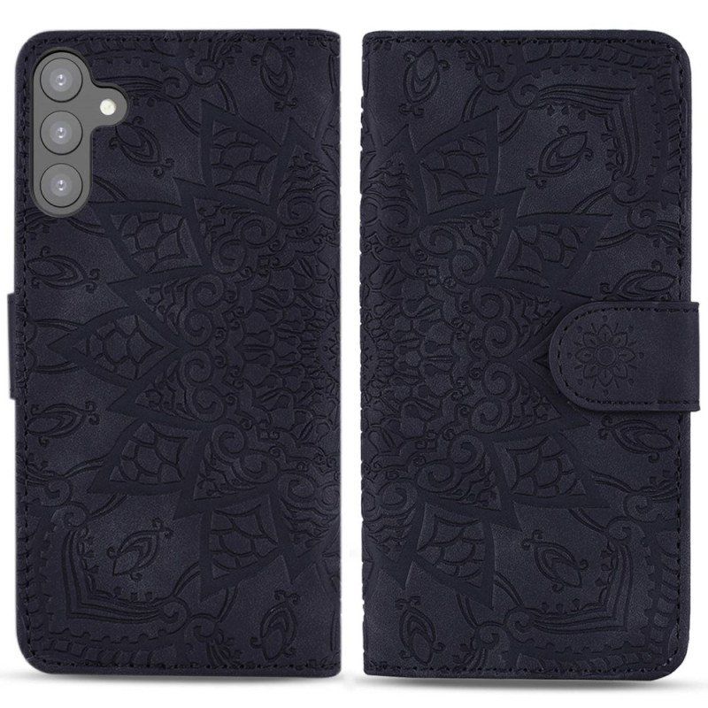 Etui Na Telefon Pokrowce do Samsung Galaxy S23 5G z Łańcuch Stylowa Mandala Z Paskami