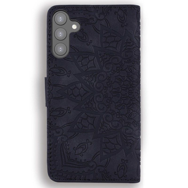 Etui Na Telefon Pokrowce do Samsung Galaxy S23 5G z Łańcuch Stylowa Mandala Z Paskami