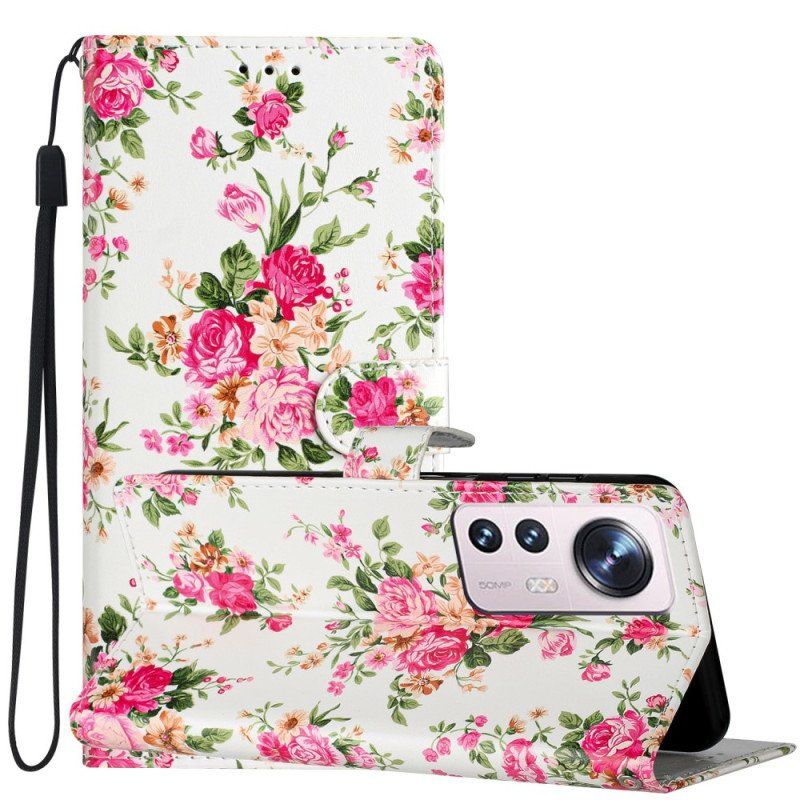 Etui Na Telefon Pokrowce do Xiaomi 12 Lite z Łańcuch Pasek Liberty Flowers