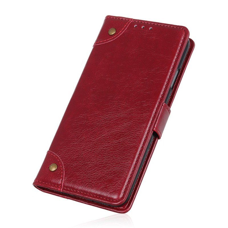 Etui Na Telefon Pokrowce do Xiaomi Redmi Note 11 / 11S Nity W Stylu Vintage Ze Skóry Nappa