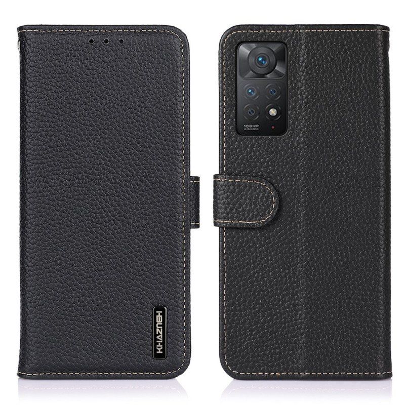 Etui Na Telefon Pokrowce do Xiaomi Redmi Note 11 Pro / 11 Pro 5G Oryginalna Skóra Khazneh Litchi