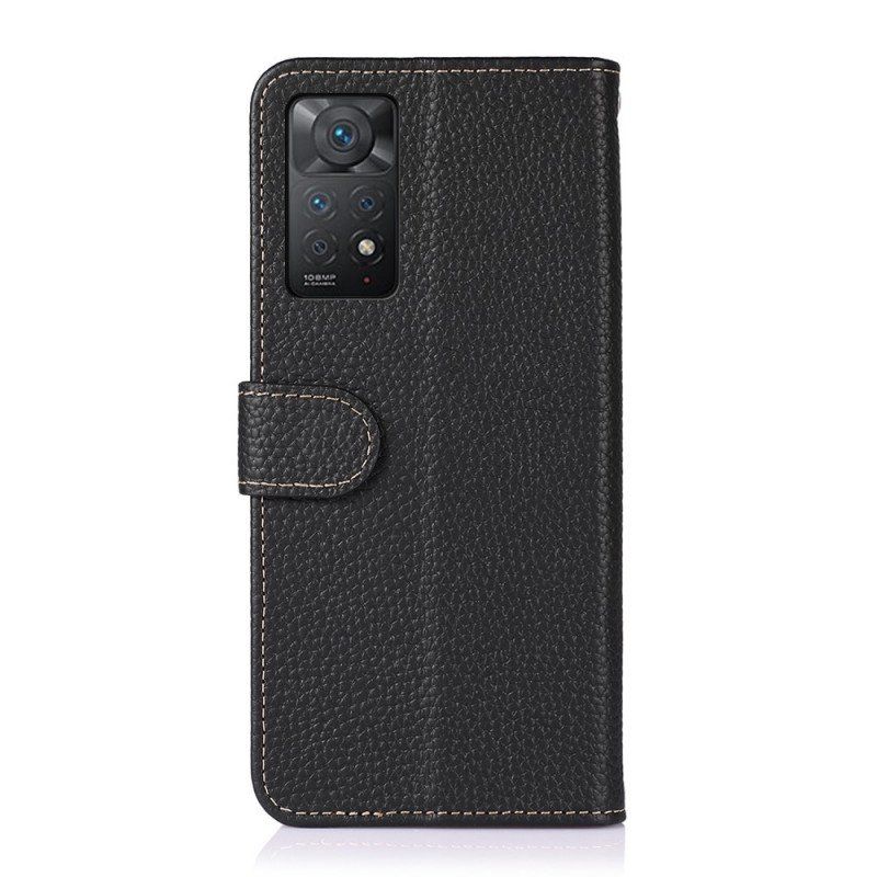 Etui Na Telefon Pokrowce do Xiaomi Redmi Note 11 Pro / 11 Pro 5G Oryginalna Skóra Khazneh Litchi