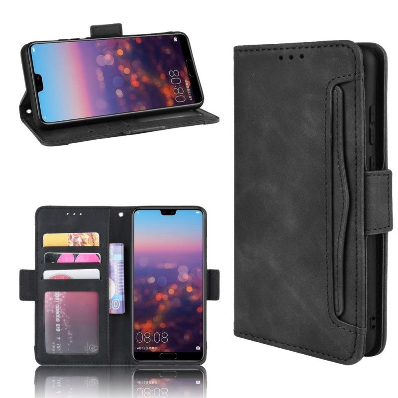 Etui Folio Huawei P20 Czerwony Czarny Multikarta Pierwszej Klasy Etui Ochronne