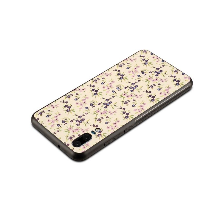 Etui Huawei P20 Fiolet Magenta Kwiaty Liberty Ze Sztucznej Skóry Etui Ochronne