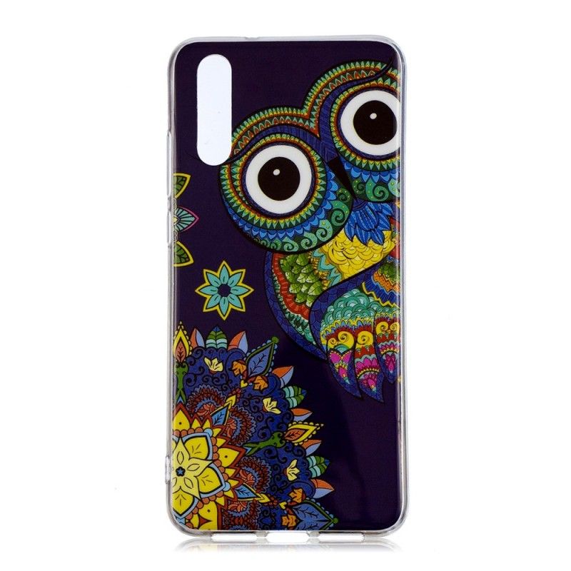 Etui Huawei P20 Fluorescencyjna Sowa Mandala