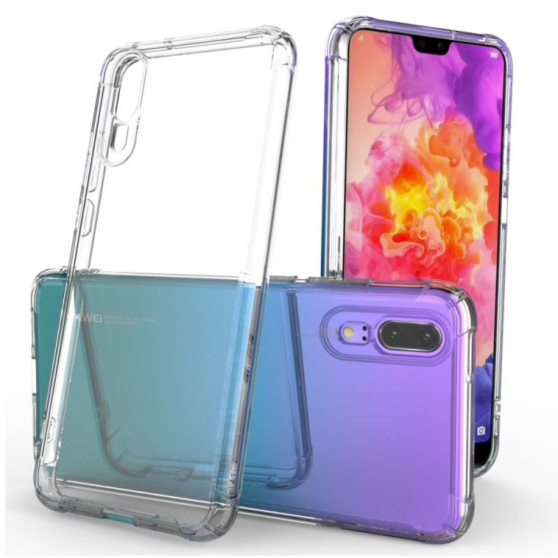 Etui Huawei P20 Przezroczysty Przezroczyste Poduszki Ochronne Leeu Etui Ochronne