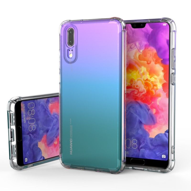 Etui Huawei P20 Przezroczysty Przezroczyste Poduszki Ochronne Leeu Etui Ochronne