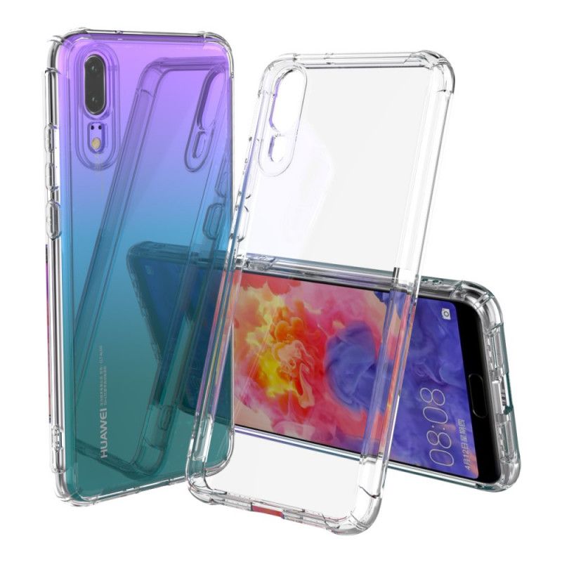 Etui Huawei P20 Przezroczysty Przezroczyste Poduszki Ochronne Leeu Etui Ochronne