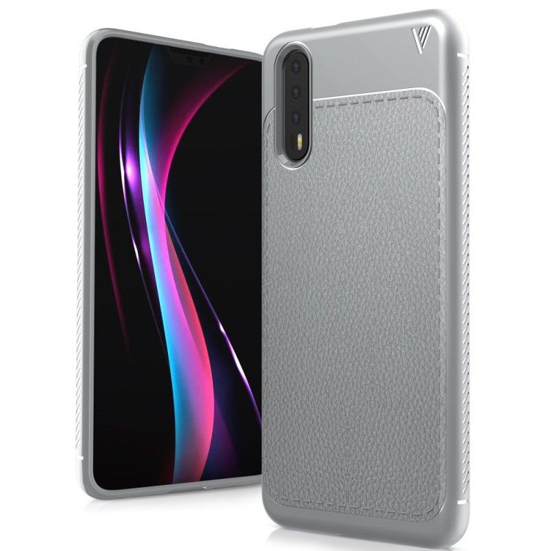 Futerały Huawei P20 Szary Etui na Telefon Efekt Skóry Premium