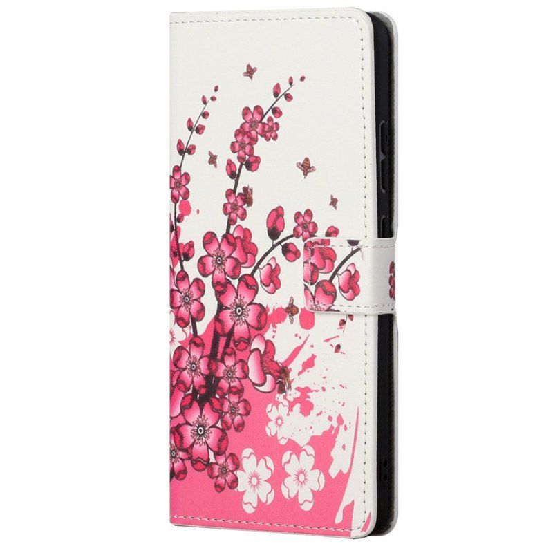 Etui Folio do Xiaomi Redmi Note 11 Pro / 11 Pro 5G Tropikalne Kwiaty