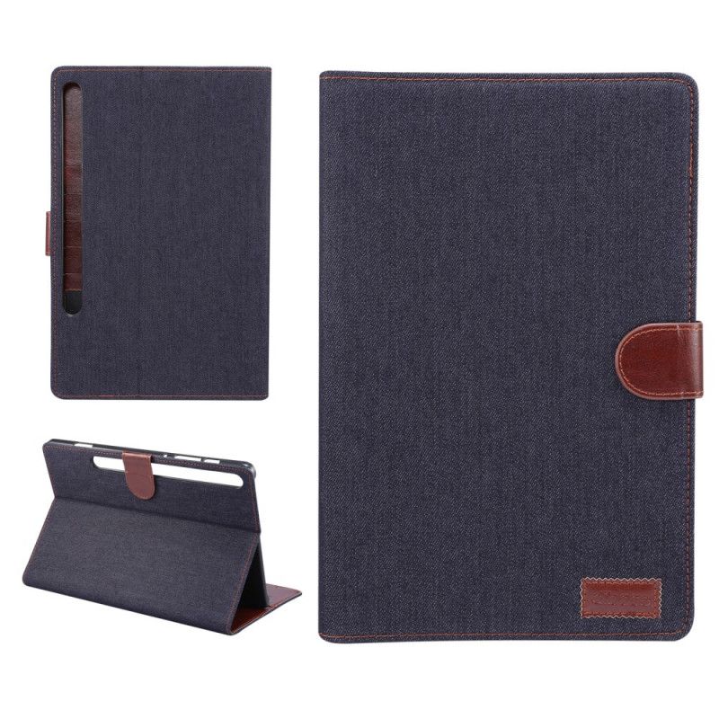 Etui Folio Samsung Galaxy Tab S7 Plus Granatowy Czarny Dżinsy Etui Ochronne