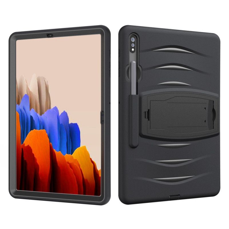 Etui Samsung Galaxy Tab S7 Plus Czerwony Czarny Ochrona Zderzaka Ze Wspornikiem Etui Ochronne