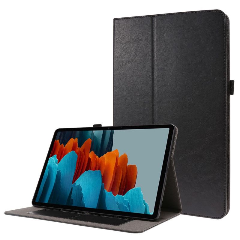 Etui Samsung Galaxy Tab S7 Plus Czerwony Czarny Okiennice Ze Sztucznej Skóry Etui Ochronne