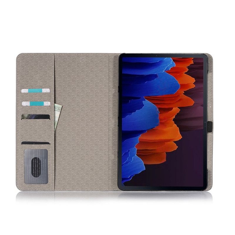 Etui Samsung Galaxy Tab S7 Plus Granatowy Szary Teksturowane Etui Ochronne