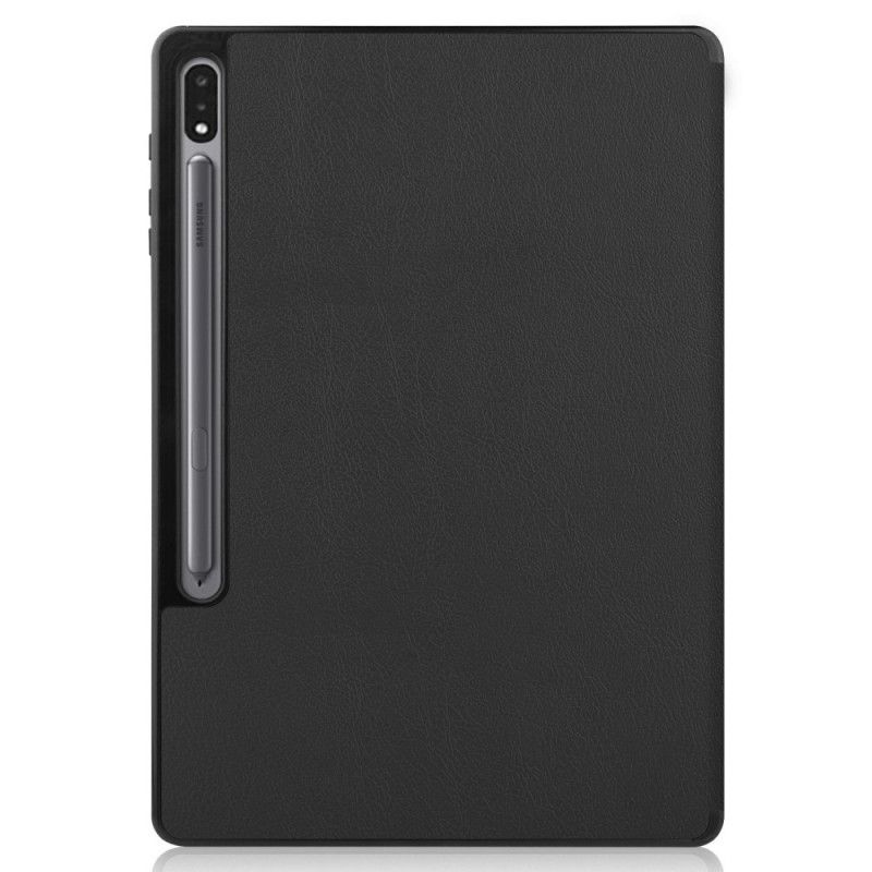 Smart Case Samsung Galaxy Tab S7 Plus Szary Czarny Tri-Składany Uchwyt Na Długopis