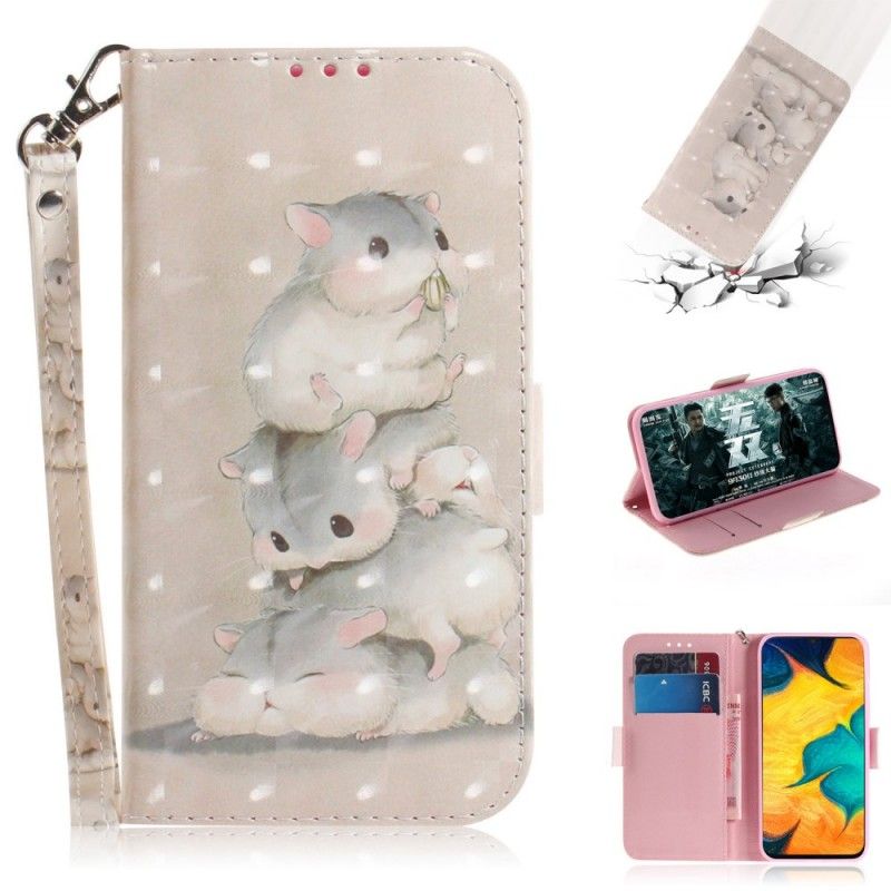 Etui Folio Samsung Galaxy A30 Chomiki Ze Stringami Etui Ochronne