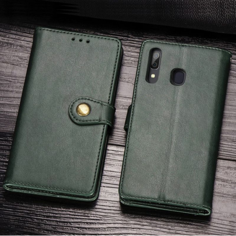 Etui Folio Samsung Galaxy A30 Czerwony Czarny Biznesowy Styl Skóry