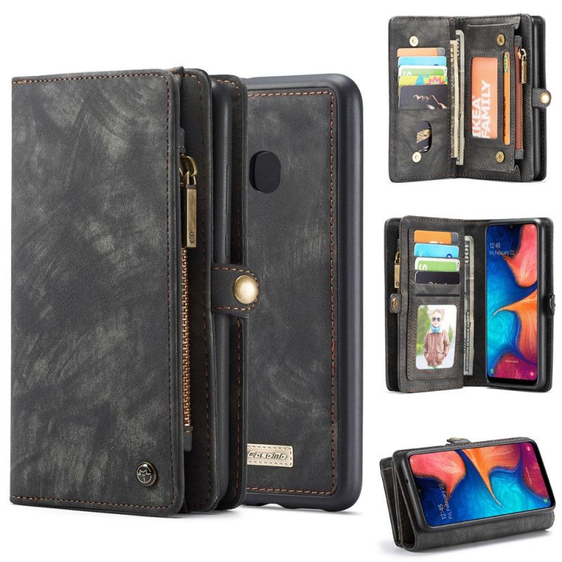 Etui Folio Samsung Galaxy A30 Czerwony Czarny Zdejmowana Obudowa Muszli