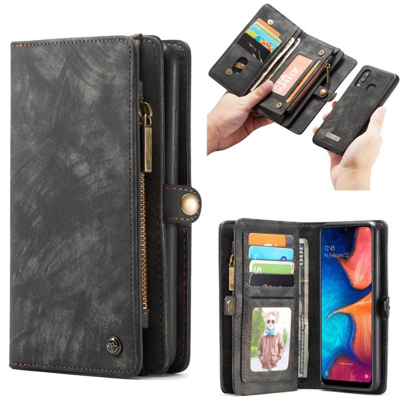 Etui Folio Samsung Galaxy A30 Czerwony Czarny Zdejmowana Obudowa Muszli