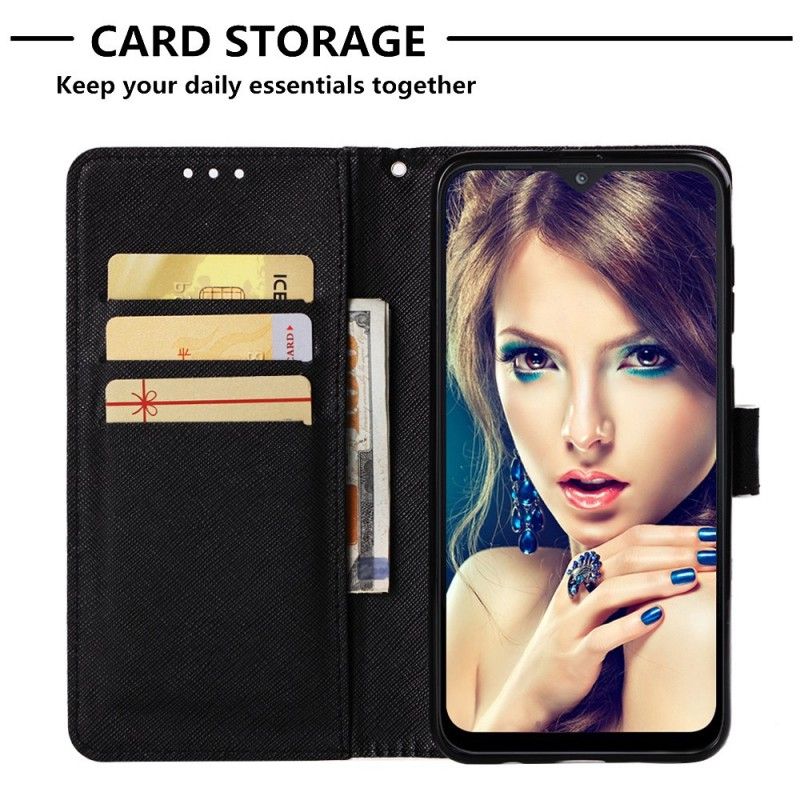 Etui Folio Samsung Galaxy A30 Niebieskie Kwiaty