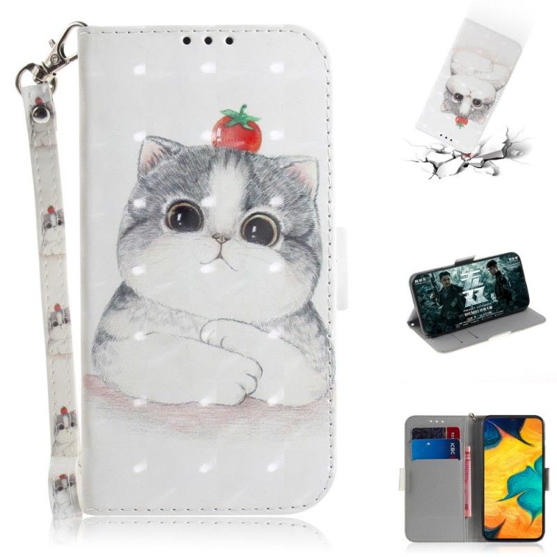 Etui Folio Samsung Galaxy A30 Pomidor Na Stringach Cat