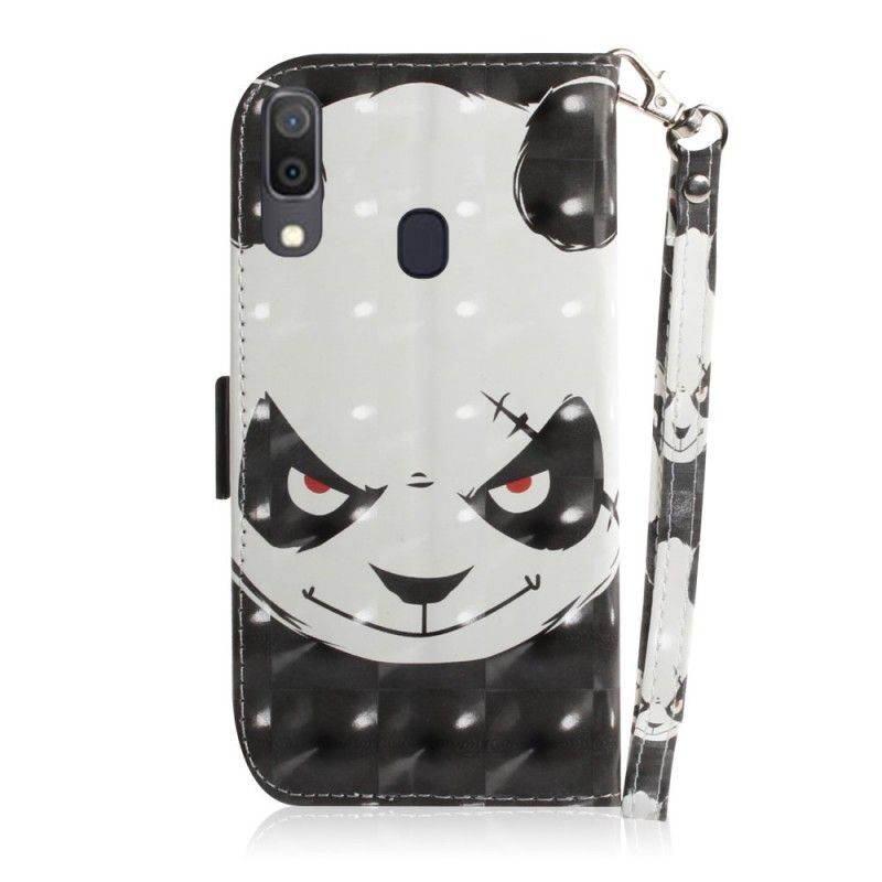 Etui Folio Samsung Galaxy A30 Wściekła Panda Ze Stringami