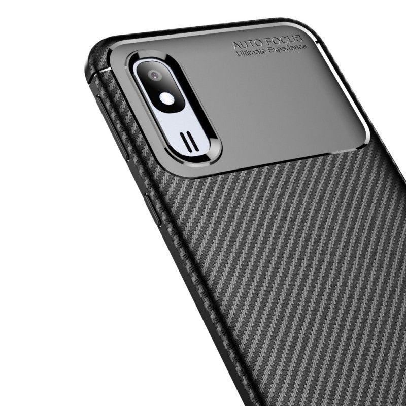 Etui Samsung Galaxy A30 Ciemnoczerwony Granatowy Elastyczna Tekstura Włókna Węglowego Etui Ochronne