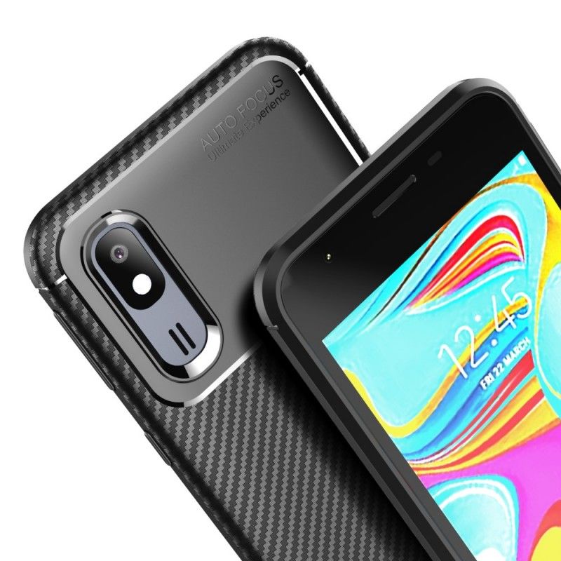 Etui Samsung Galaxy A30 Ciemnoczerwony Granatowy Elastyczna Tekstura Włókna Węglowego Etui Ochronne