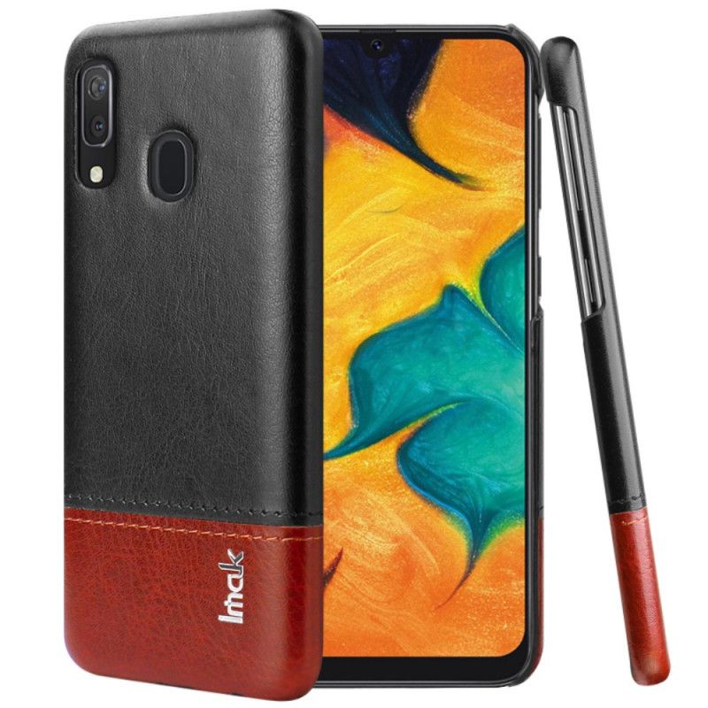 Etui Samsung Galaxy A30 Czerwony Czarny Imak Ruiyi Series Efekt Skóry Etui Ochronne