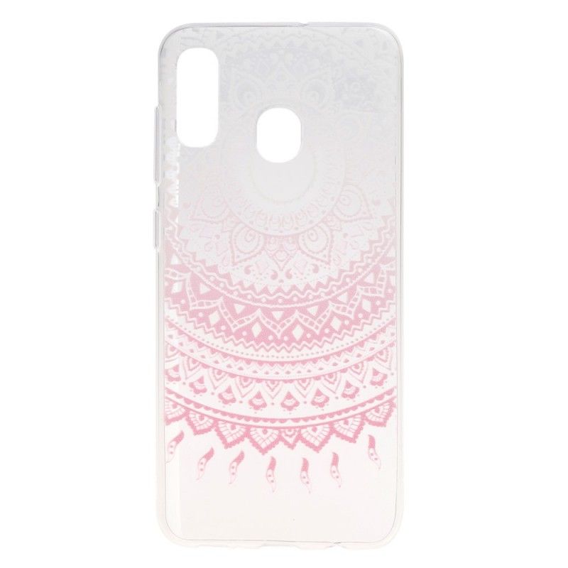 Etui Samsung Galaxy A30 Róża Przezroczysta Kolorowa Mandala Etui Ochronne