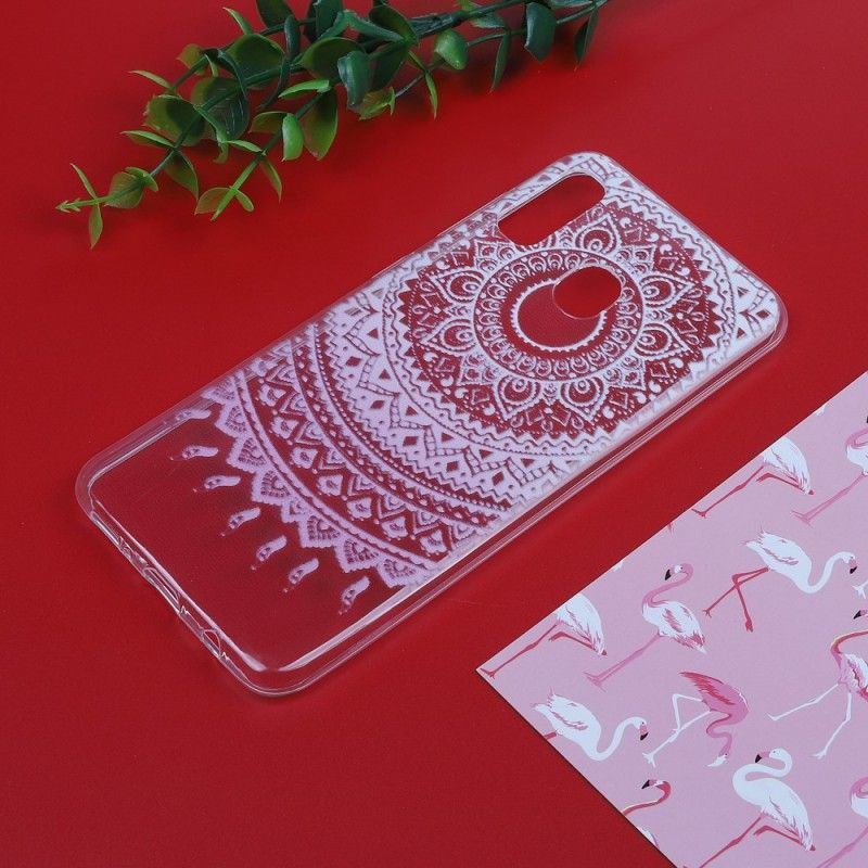 Etui Samsung Galaxy A30 Róża Przezroczysta Kolorowa Mandala Etui Ochronne