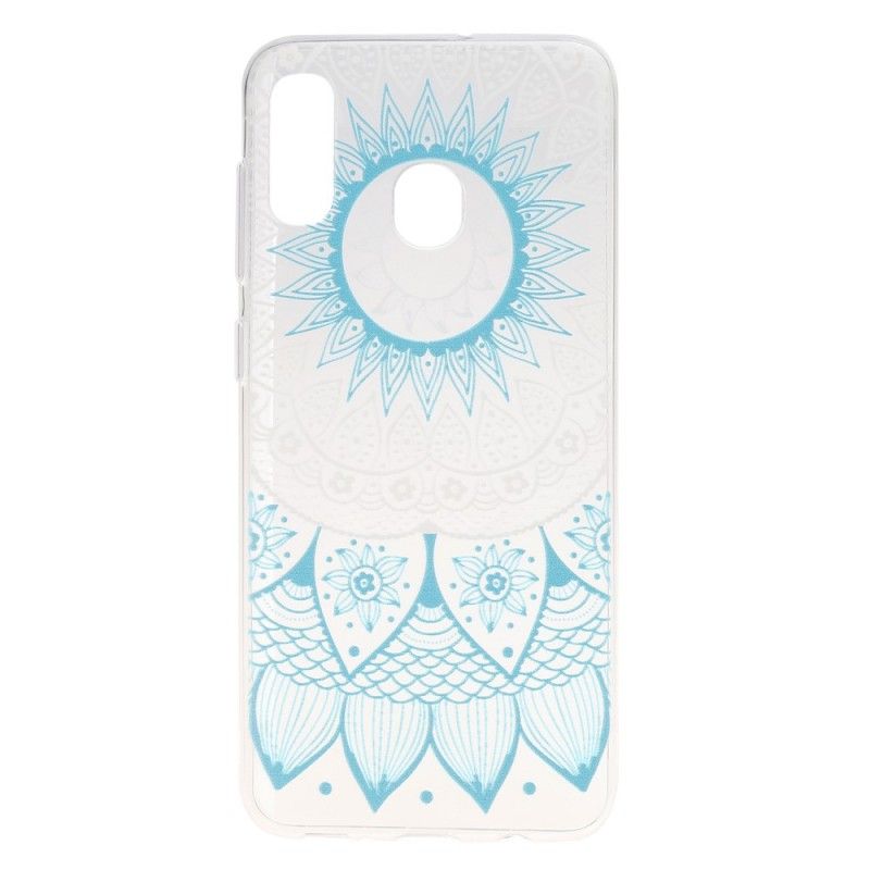 Etui Samsung Galaxy A30 Róża Przezroczysta Kolorowa Mandala Etui Ochronne