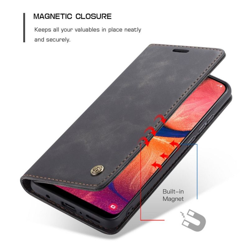 Flip Kotelot Samsung Galaxy A30 Czerwony Czarny Etui Z Imitacji Skóry