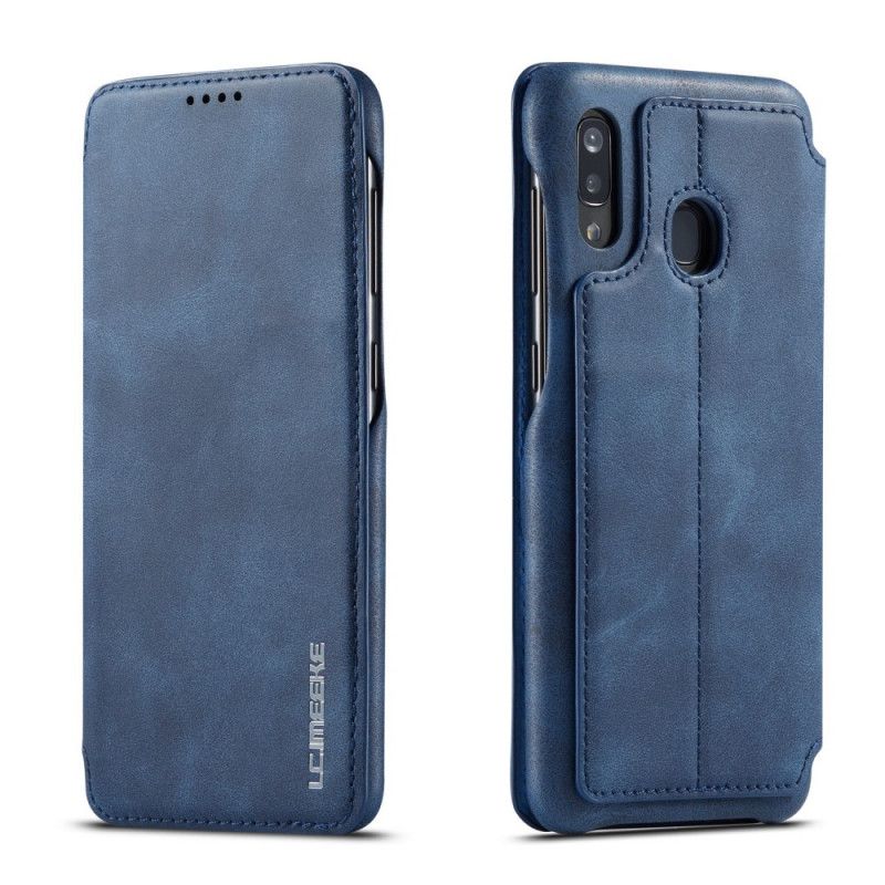 Flip Kotelot Samsung Galaxy A30 Granatowy Czerwony Efekt Skóry Lcimeeke Etui Ochronne