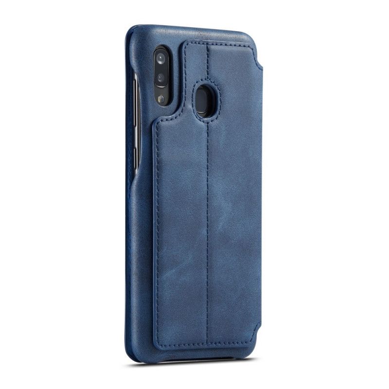 Flip Kotelot Samsung Galaxy A30 Granatowy Czerwony Efekt Skóry Lcimeeke Etui Ochronne