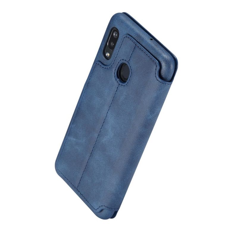 Flip Kotelot Samsung Galaxy A30 Granatowy Czerwony Efekt Skóry Lcimeeke Etui Ochronne