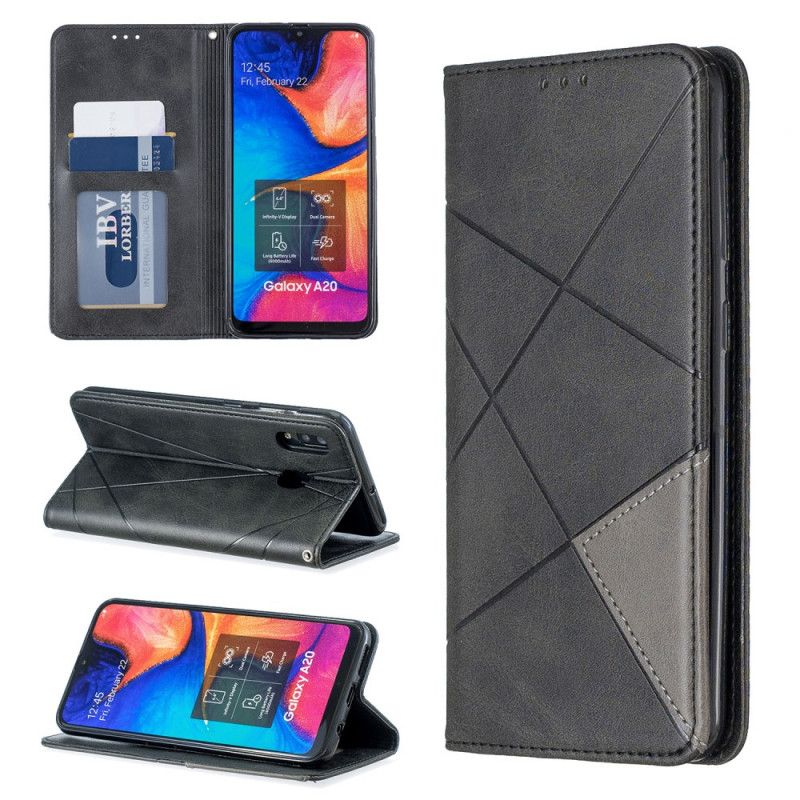 Flip Kotelot Samsung Galaxy A30 Szary Czarny Styl Artysty Etui Ochronne