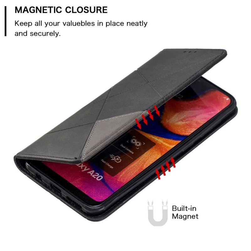 Flip Kotelot Samsung Galaxy A30 Szary Czarny Styl Artysty Etui Ochronne