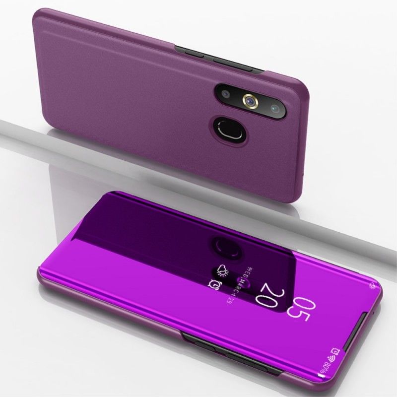 Zobacz Pokrywę Samsung Galaxy A30 Magenta Czarny Lustro I Imitacja Skóry