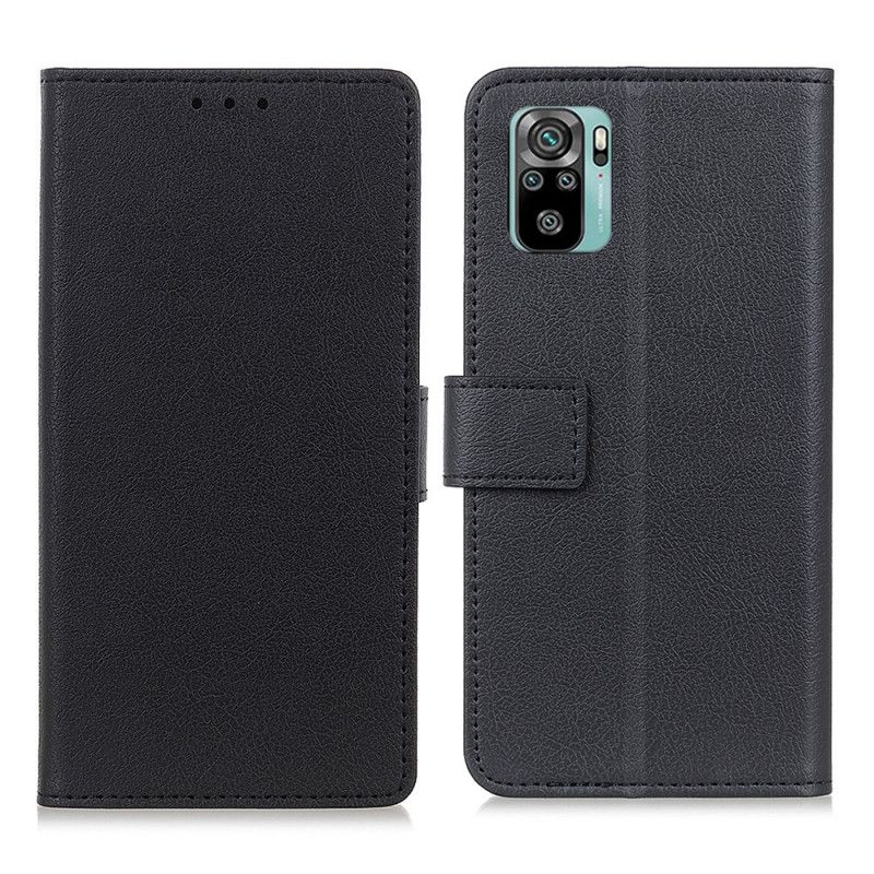 Etui Folio Xiaomi Redmi Note 10 / Note 10S Biały Czarny Klasyczna Sztuczna Skóra