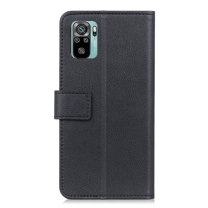 Etui Folio Xiaomi Redmi Note 10 / Note 10S Biały Czarny Klasyczna Sztuczna Skóra