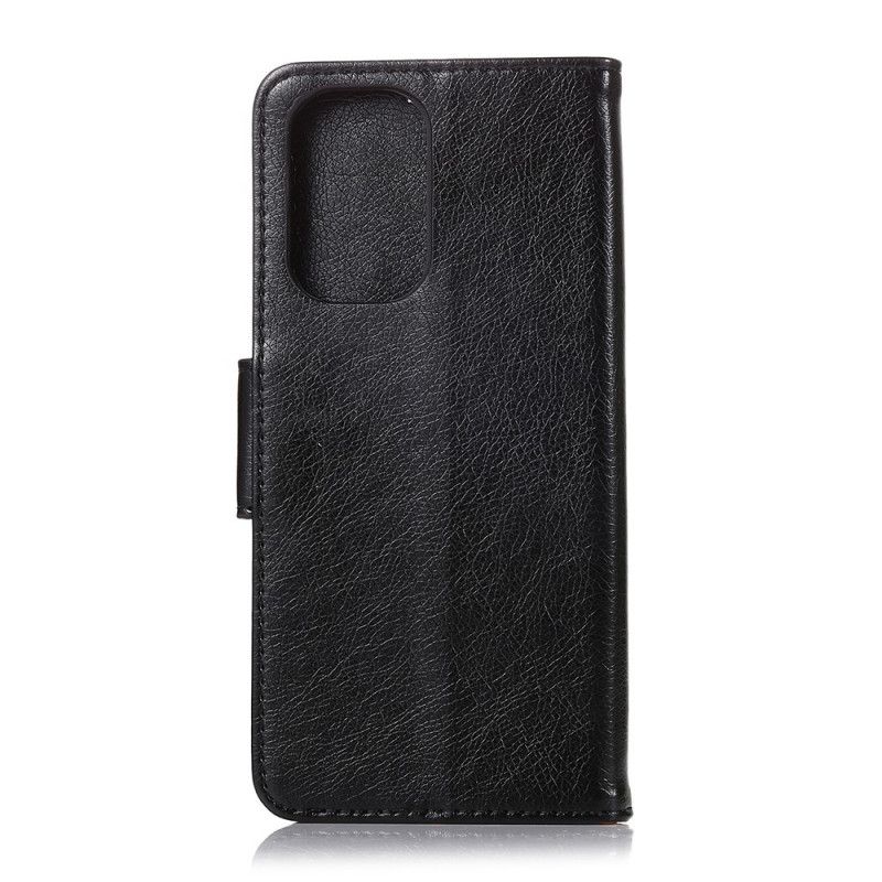 Etui Folio Xiaomi Redmi Note 10 / Note 10S Czerwony Czarny Dwoina Ze Skóry Nappa Etui Ochronne