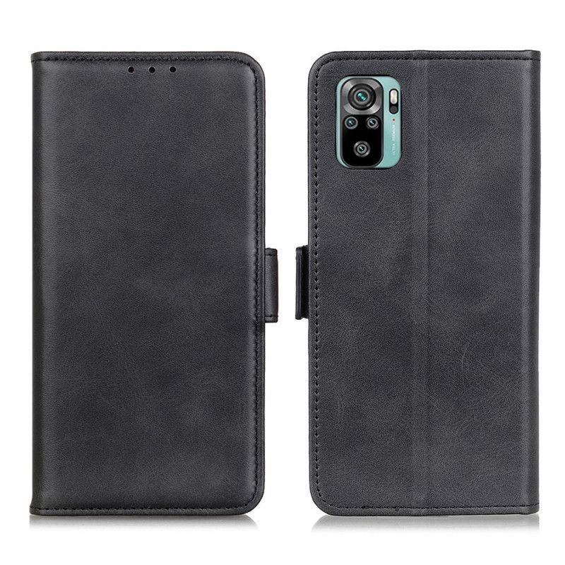 Etui Folio Xiaomi Redmi Note 10 / Note 10S Czerwony Czarny Podwójna Klapa