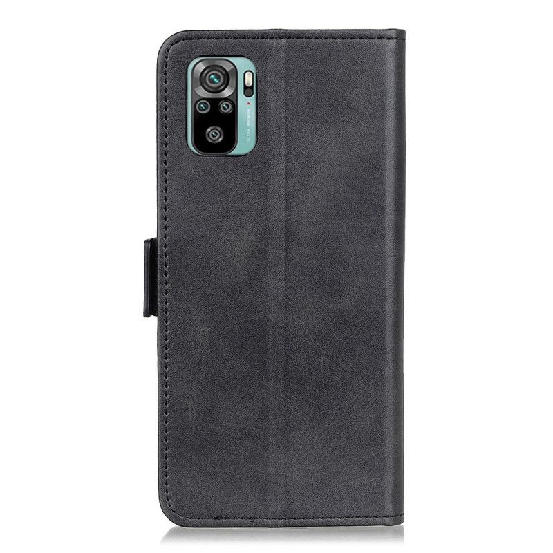 Etui Folio Xiaomi Redmi Note 10 / Note 10S Czerwony Czarny Podwójna Klapa