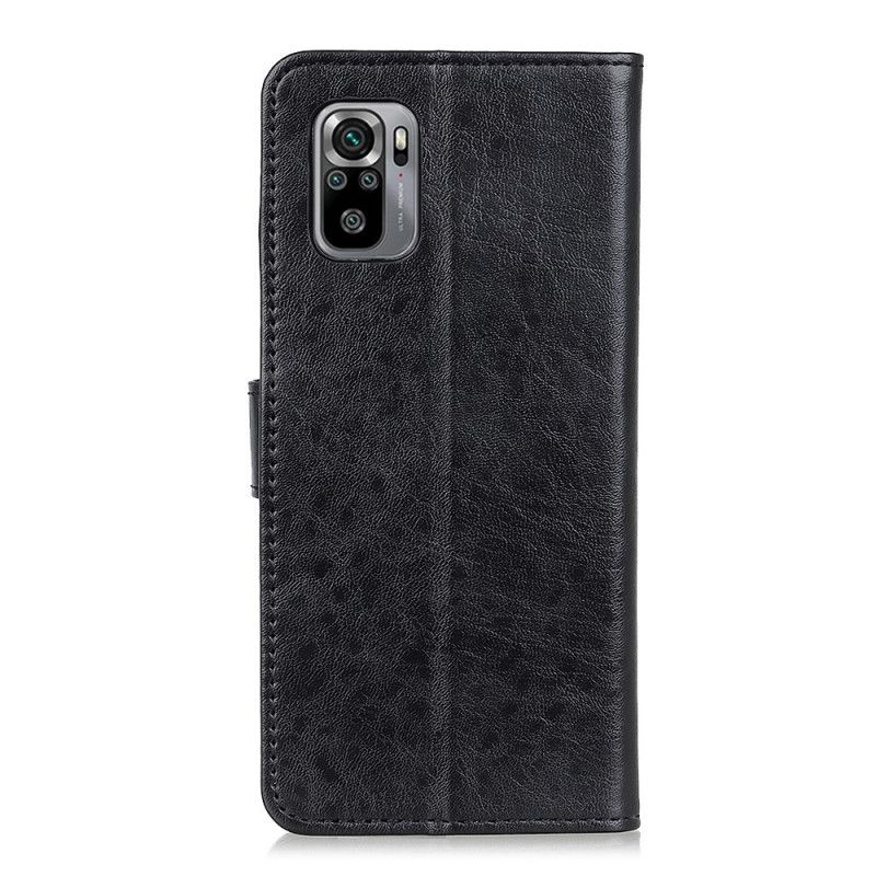 Etui Folio Xiaomi Redmi Note 10 / Note 10S Czerwony Czarny Sztuczna Skóra Teksturowana Etui Ochronne