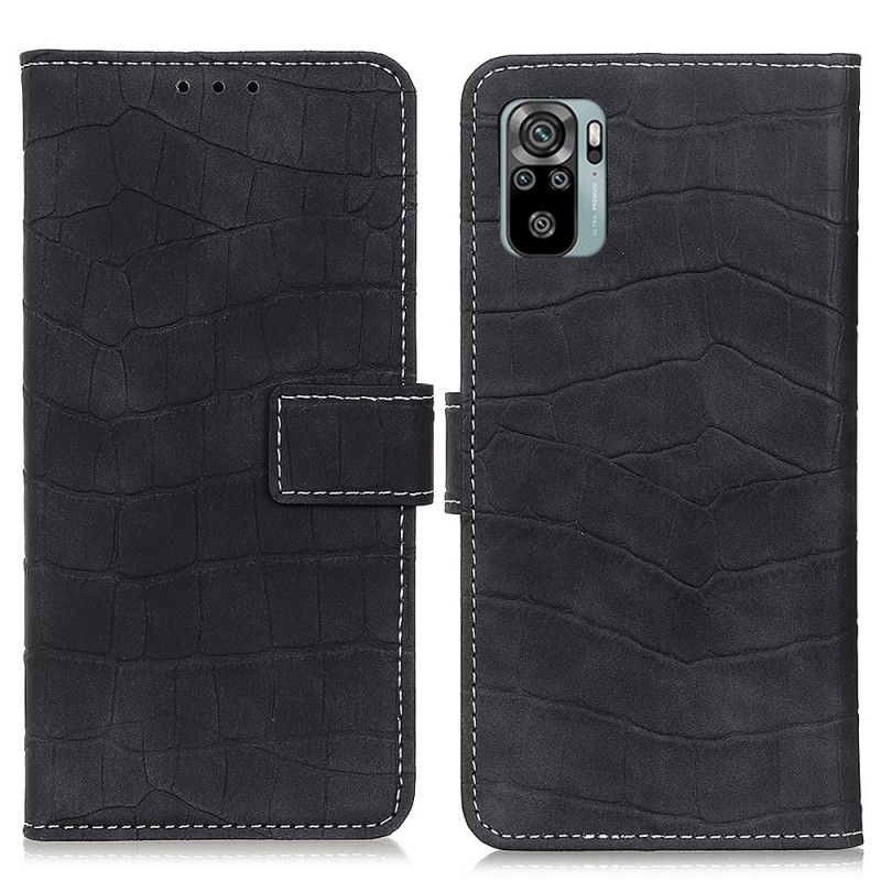 Etui Folio Xiaomi Redmi Note 10 / Note 10S Jasnoniebieski Czarny Moc Krokodyla