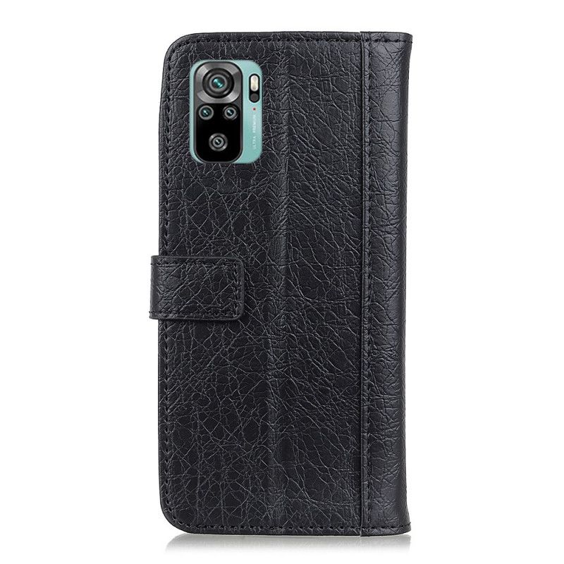 Etui Folio Xiaomi Redmi Note 10 / Note 10S Szary Czarny Dwoina Skórzana Typu Crackle