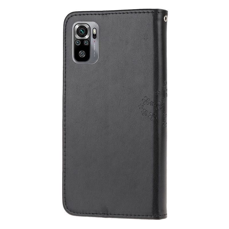 Etui Folio Xiaomi Redmi Note 10 / Note 10S Szary Czarny Sowy Drzewne I Stringi